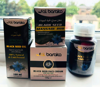 Bundle pacakage of blackseed  oil, cream , massage rub £ capsules