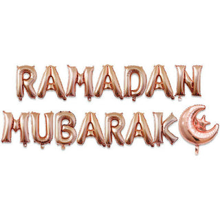 Ramadan Mubarak Letter Foil Balloon-  Rose Gold