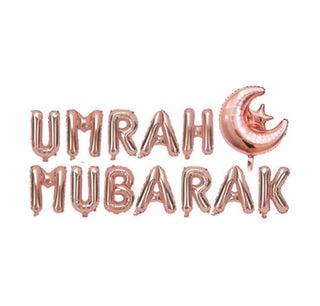 Umrah Mubarak Decorations Foil Balloons Gold Foil